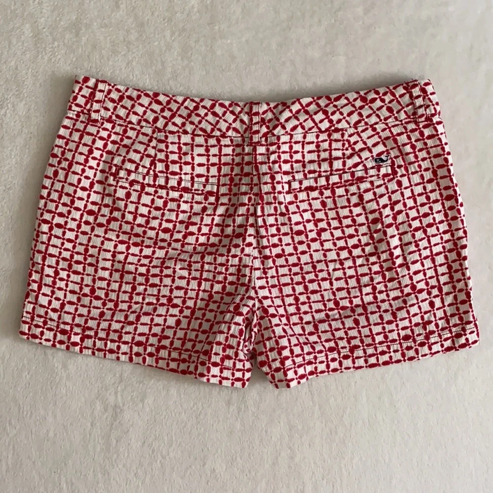 Vineyard Vines | Tie Dye Squares Print Shorts 100% Cotton 2H0297 Red/White (6) - Picture 12 of 16